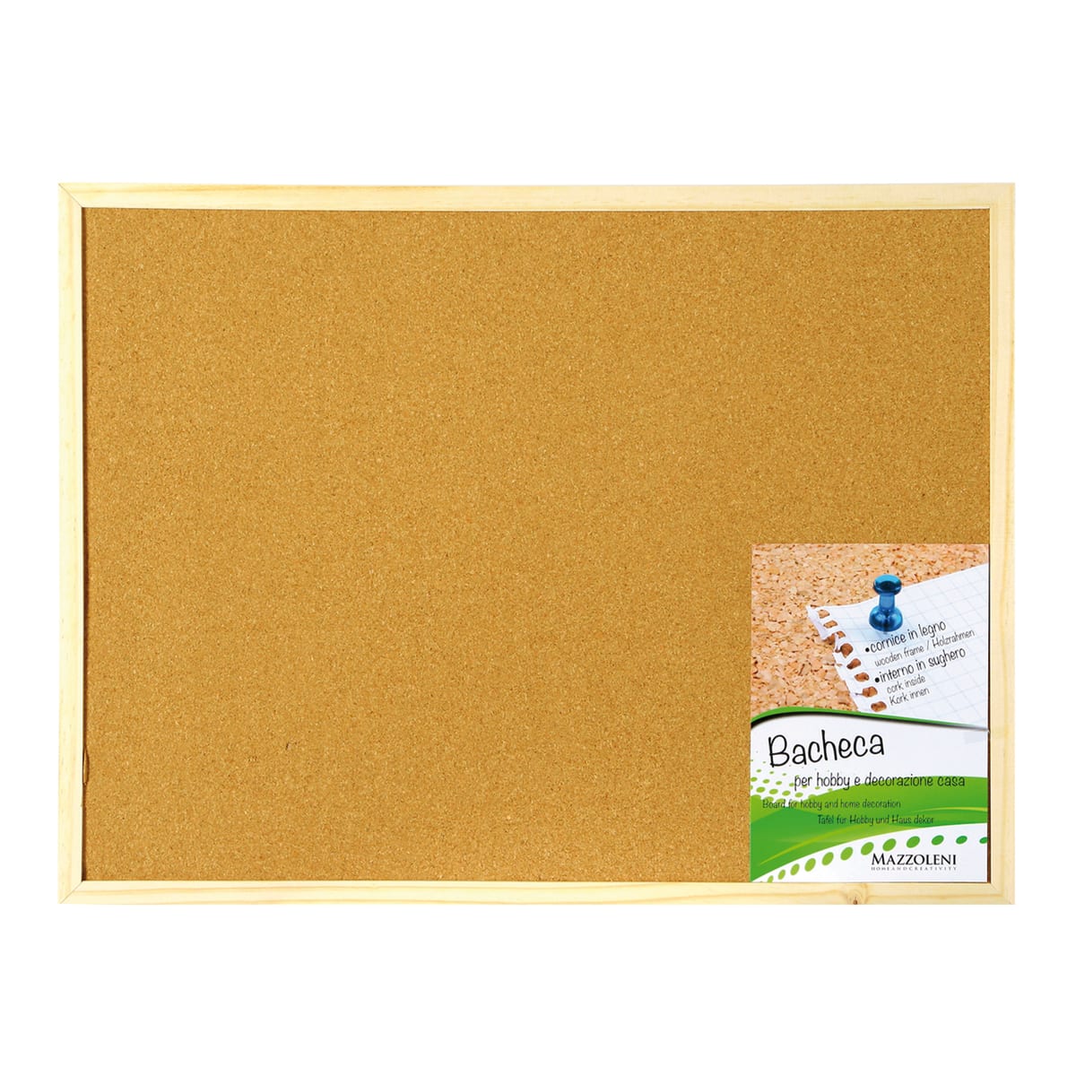 Bricocenter 60X90 CM CORK NOTICE BOARD WITH NATURAL WOOD FRAME