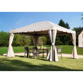 YSIS NATERIAL - Steel and aluminum Gazebo with Tortora polyester cloth - 3x4 m