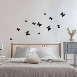 ADHESIVE TEMPLATES 3D BLACK BUTTERFLIES 32X12CM