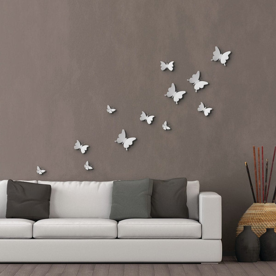 Bricocenter ADHESIVE TEMPLATES 3D WHITE BUTTERFLIES 32X12CM