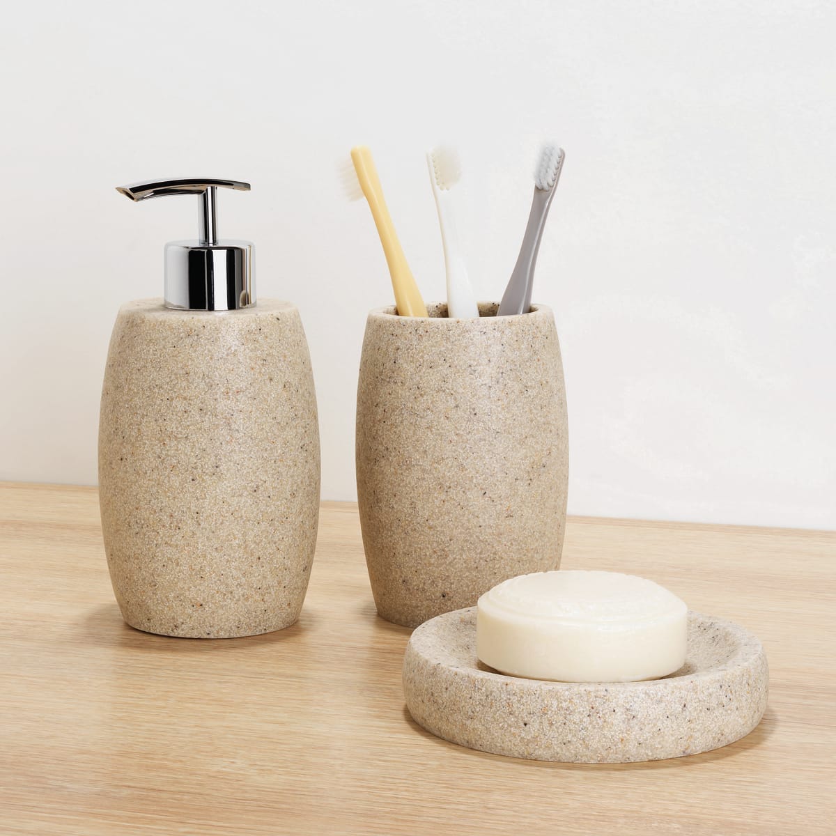 Bricocenter SAND SENSEA BEIGE RESIN COUNTERTOP SOAP DISPENSER