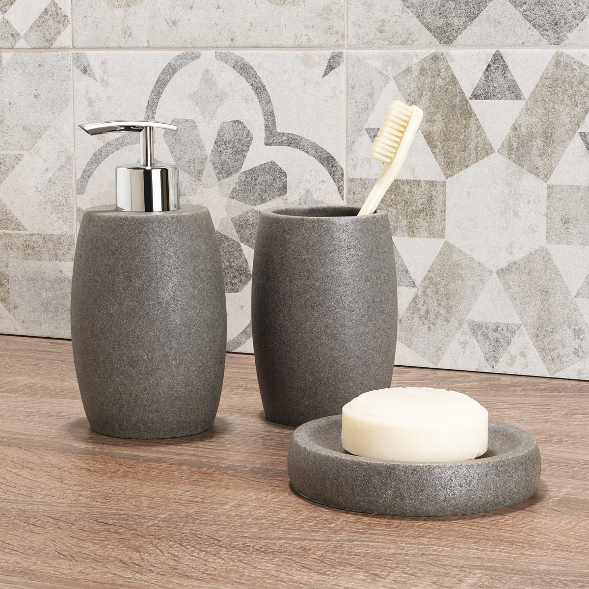 Bricocenter SAND SENSEA COUNTERTOP SOAP DISPENSER GREY RESIN