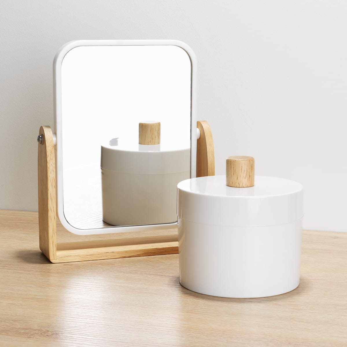 Bricocenter SCANDI SENSEA COUNTERTOP SOAP DISPENSER WHITE PLASTIC WOOD