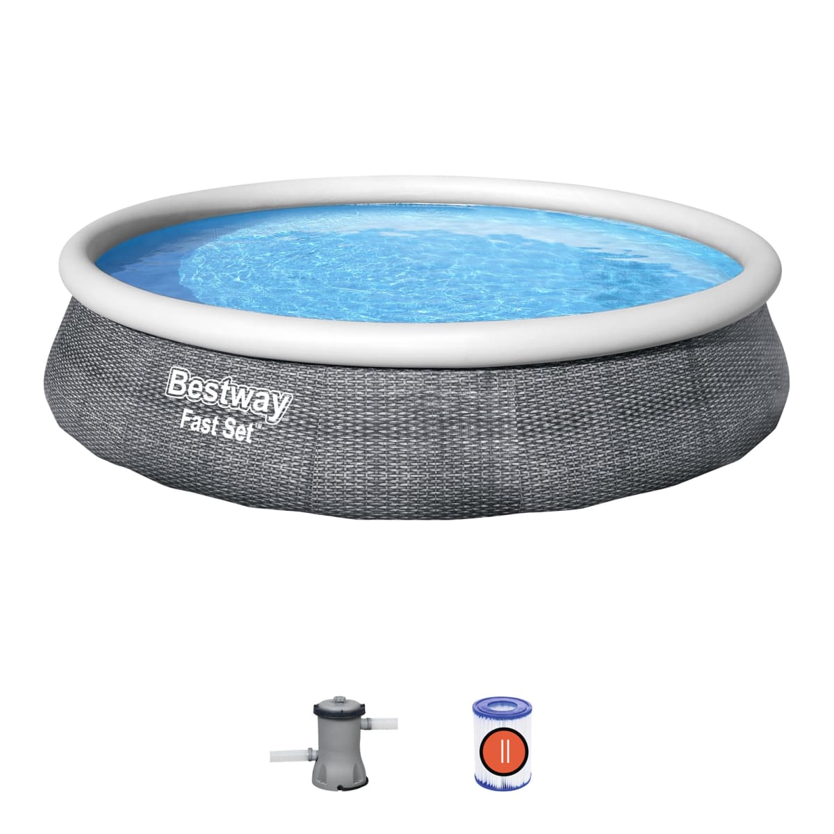 BESTWAY - easy inflatable above ground pool set d.396 h.76cm