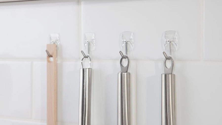 Bricocenter 3 TRANSPARENT ADHESIVE HOOKS WITH METAL TIP COMMAND SMALL