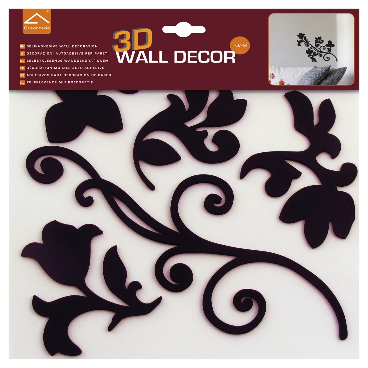 3D ARABESQUE FOAM STICKER 31.5X34 CM