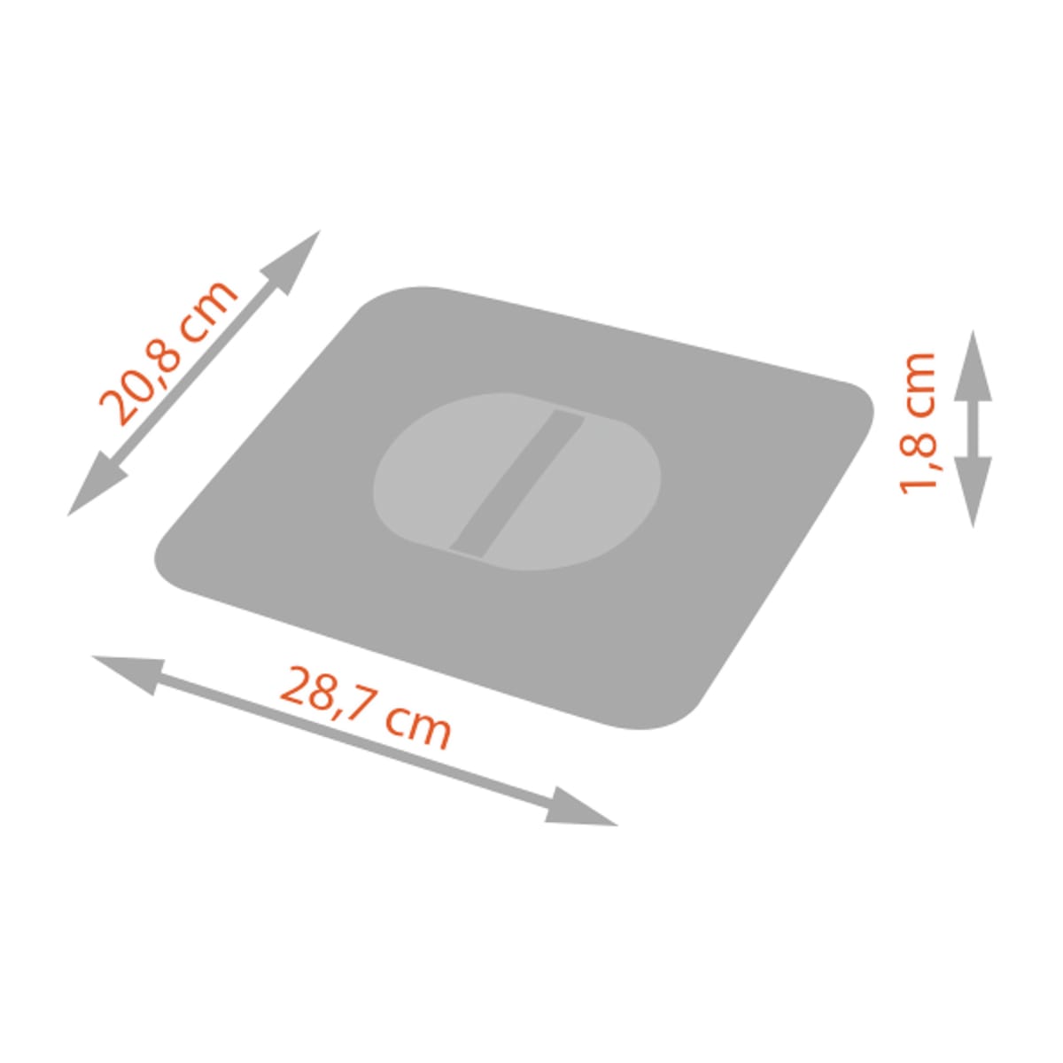 DUSTBIN LID W20.7 D16 H1CM POLYPROPYLENE GREY