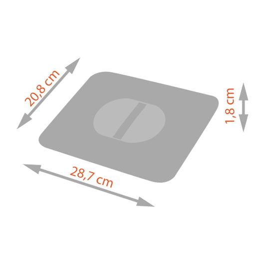 DUSTBIN LID W20.7 D16 H1CM POLYPROPYLENE GREY