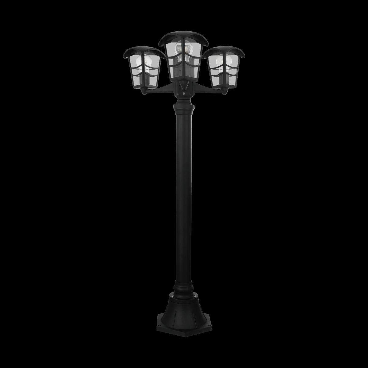 BLACK ALUMINUM PALAMA STREETLIGHT H176CM 3XE27=60W IP44