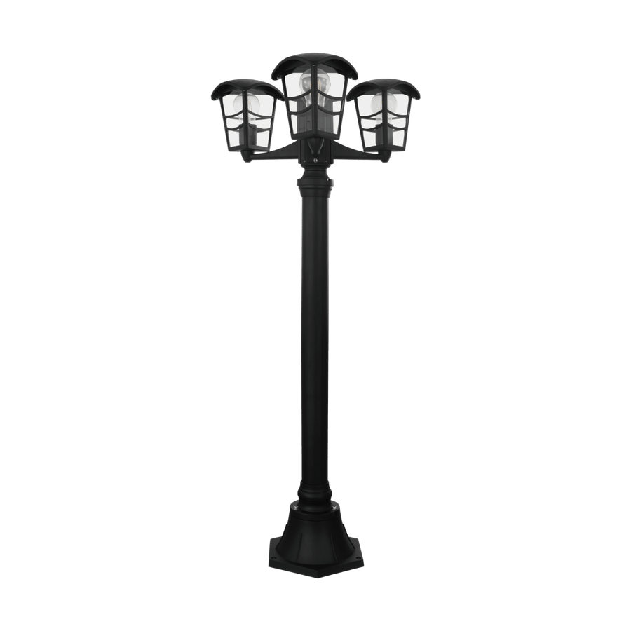 BLACK ALUMINUM PALAMA STREETLIGHT H176CM 3XE27=60W IP44