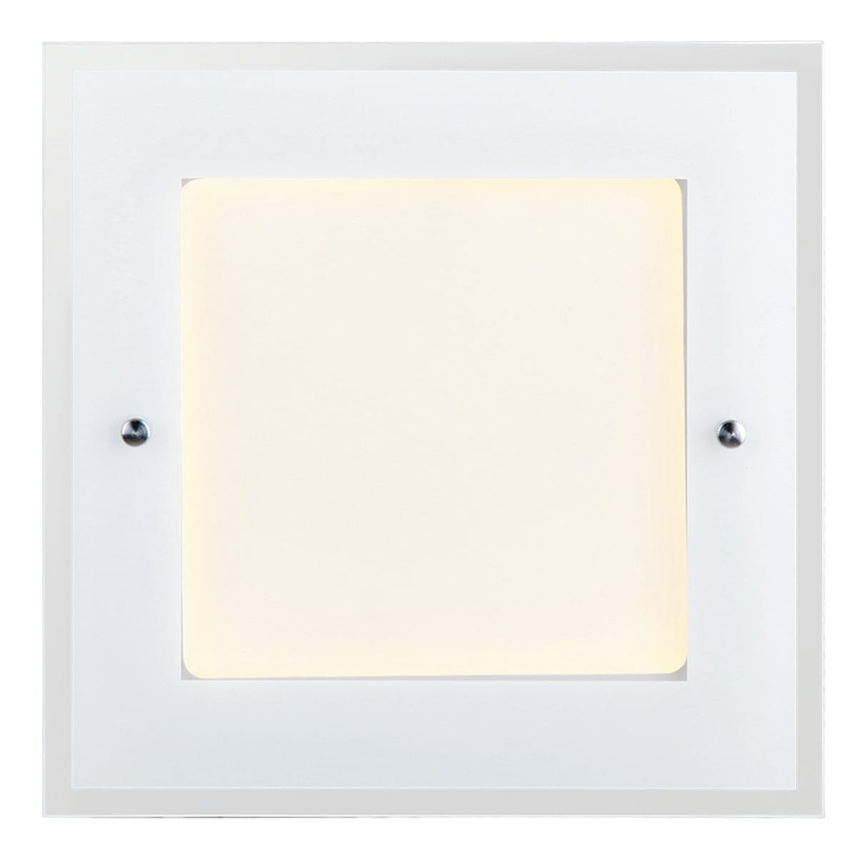 Bricocenter POLLY CEILING LAMP WHITE GLASS 27X5X27 CM LED18W NATURAL LIGHT