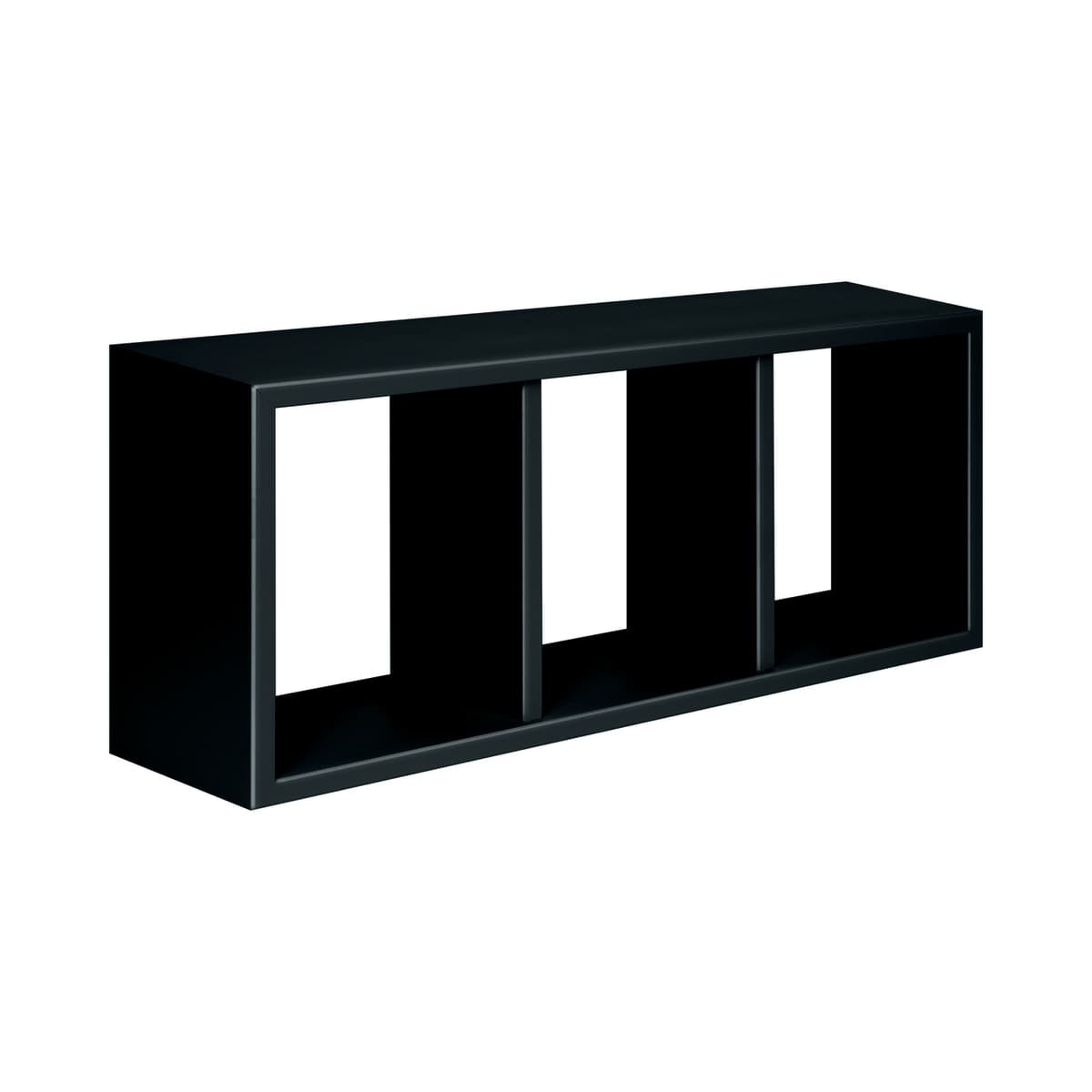Bricocenter MENSOLA RETTANGOLARE L70xP15.5xH 30CM CON 2 DIVISORI IN LEGNO COLORE NERO