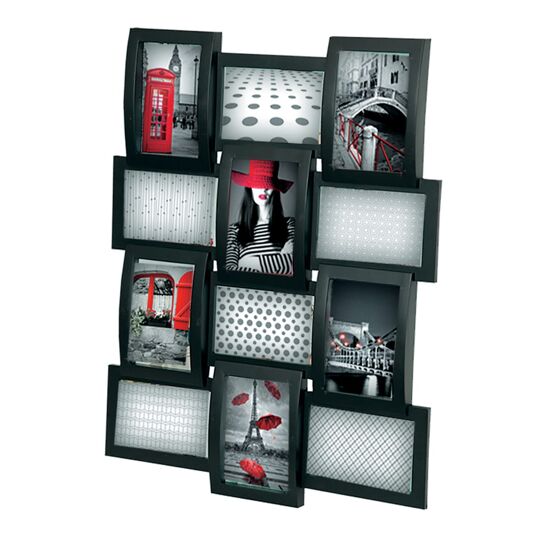 PVC MULTIPHOTO CM 44X58 12 PLACES BLACK