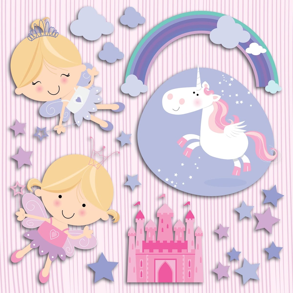 Bricocenter STICKER 3 LEVELS HAPPY FAIRIES 31.5X36 CM