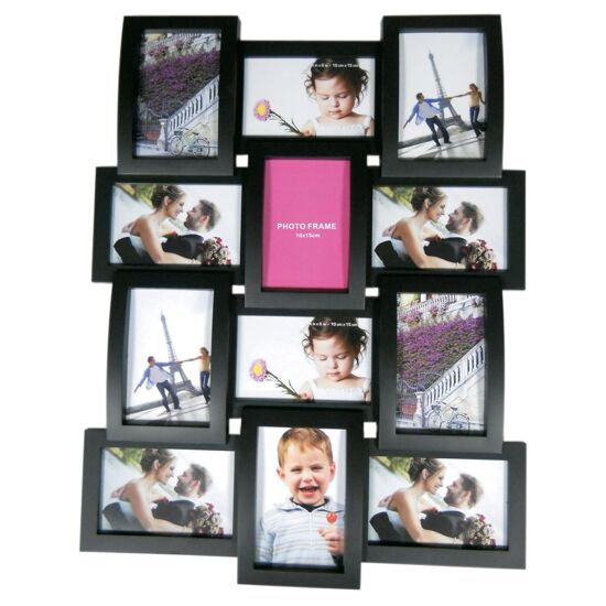 PVC MULTIPHOTO CM 44X58 12 PLACES BLACK