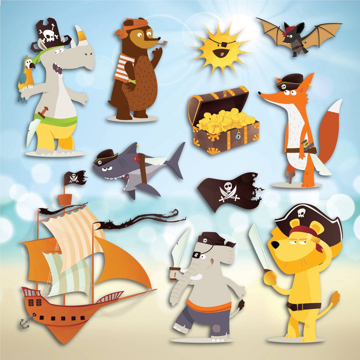 Bricocenter STICKER 3 LEVELS PIRATES 31.5X36 CM