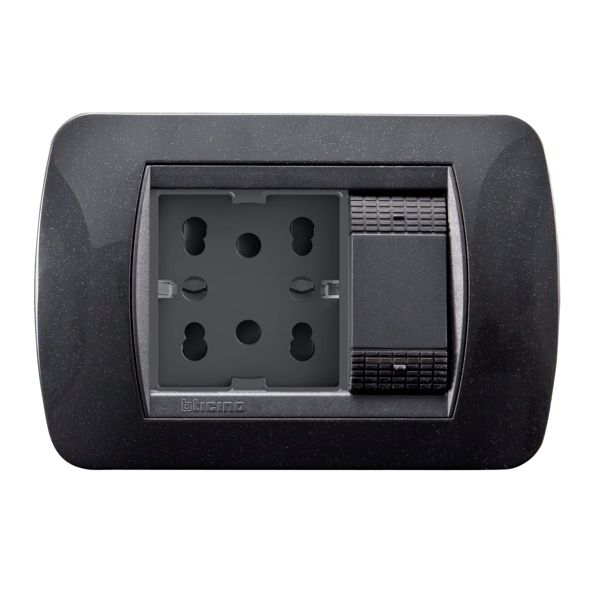 LIVING LIGHT 10/16A+2P+16A ANTHRACITE SOCKET
