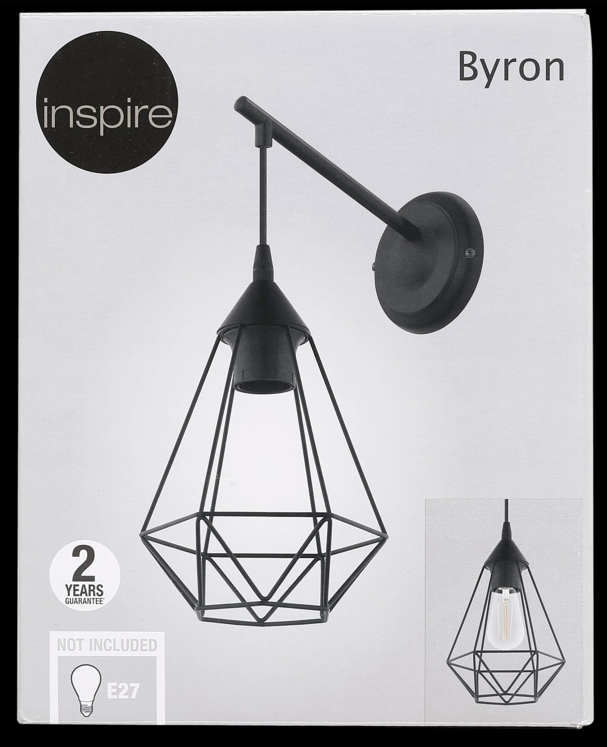 Bricocenter WALL LIGHT BYRON METAL BLACK 15.5X27.5 E27=60W