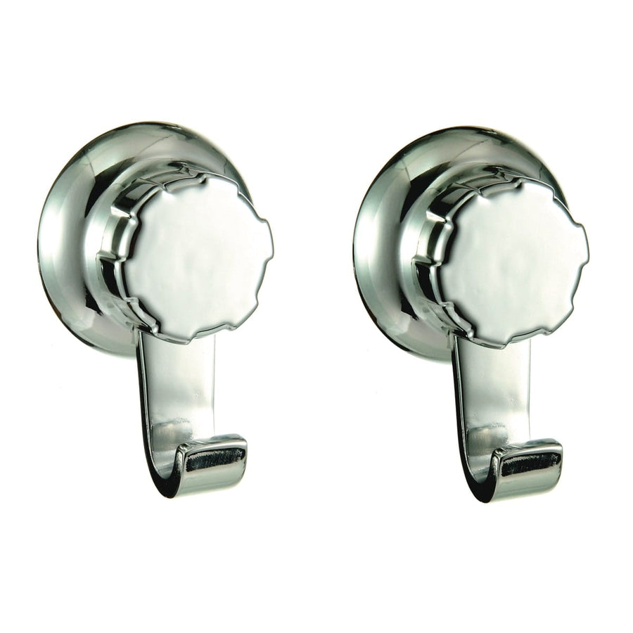 Bricocenter 2 SMALL SUCTION CUP HANGERS BEST LOCK CHROME
