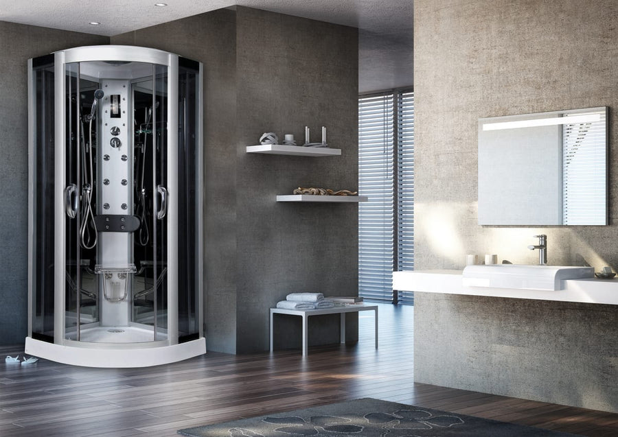 Bricocenter EKLIS 90 SEMI-CIRCULAR SHOWER ENCLOSURE BLACK