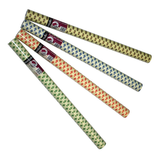 Lily-patterned drawer liner, 50cm x 5m, assorted colours, washable