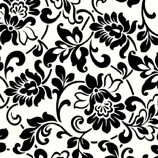 Black and white flower adhesive film, 2 m x 45 cm