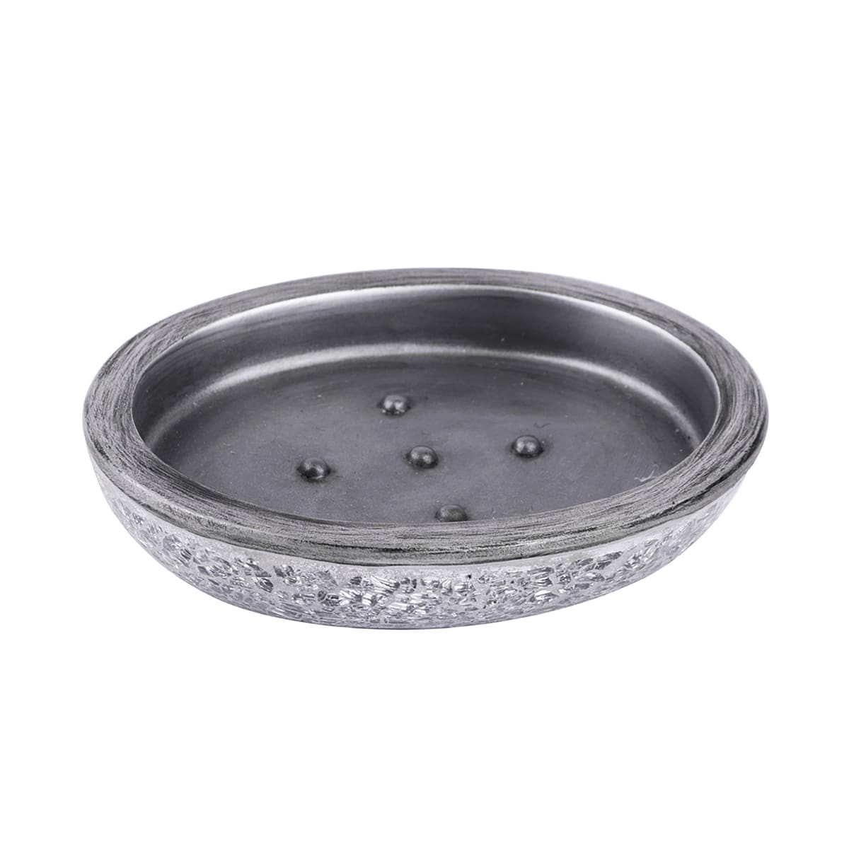 GLAM SENSEA COUNTERTOP SOAP DISH SILVER CERAMIC