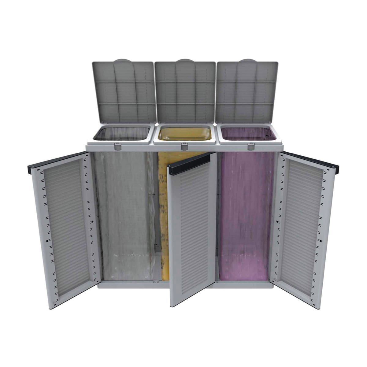 Bricocenter ECOLINE 3 W102xP39xH88.7CM 3 DOORS RESIN COLLECTION CABINET COLOR GREY