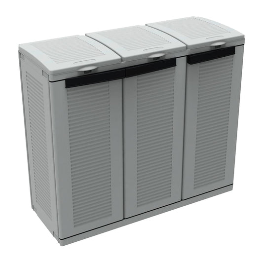 Bricocenter ECOLINE 3 W102xP39xH88.7CM 3 DOORS RESIN COLLECTION CABINET COLOR GREY
