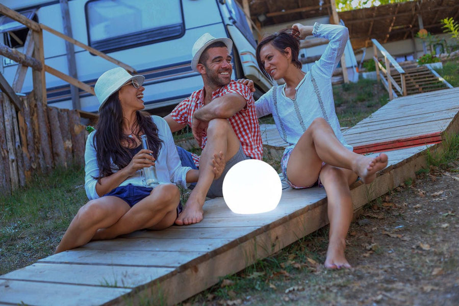 Bricocenter BULY SOLAR LAMP PLASTIC WHITE D30 CM RGBW IP65