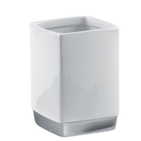 TOOTHBRUSH HOLDER LUCY WHITE SILVER CERAMIC