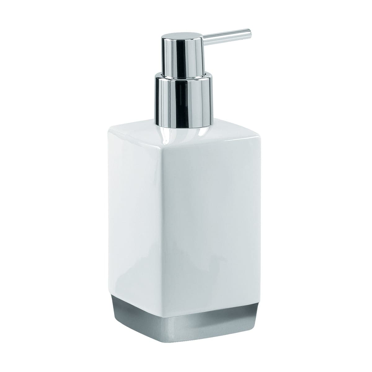 Bricocenter COUNTERTOP SOAP DISPENSER LUCY WHITE SILVER CERAMIC