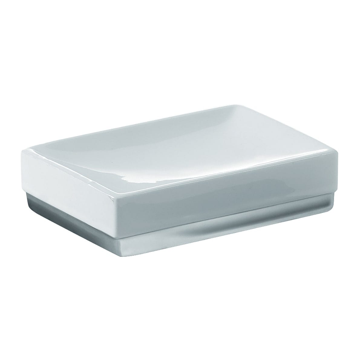 Bricocenter COUNTERTOP SOAP DISH LUCY WHITE SILVER CERAMIC