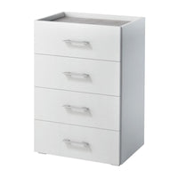 drawer cabinet 4 drawers w60xd40xh87cm in white melamine wood