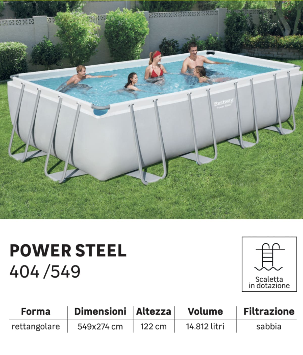 Bricocenter SWIMMING POOL POWER STEEL FRAME 549X274X122