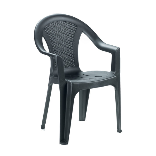 ISCHIA RESIN GARDEN CHAIR STACKABLE ANTHRACITE