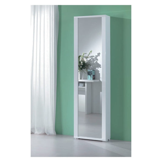 Bricocenter SCARPIERA ANTA SPECCHIO CON CORNICE 14 PAIA L50xP31xH182CM IN LEGNO MELAMINICO BIANCO