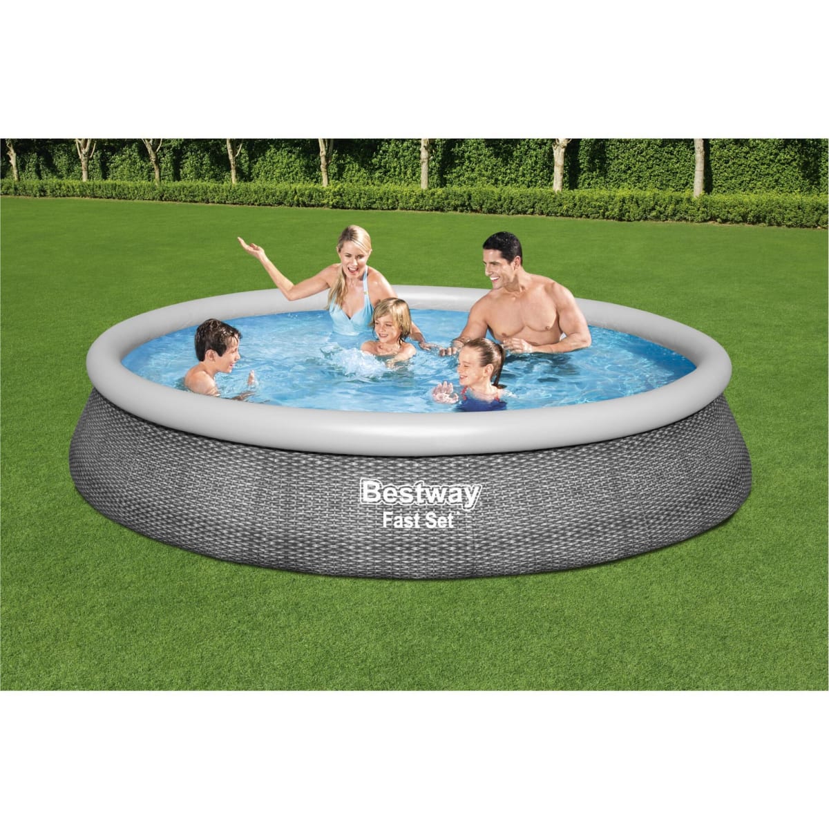 BESTWAY - easy inflatable above ground pool set d.396 h.76cm