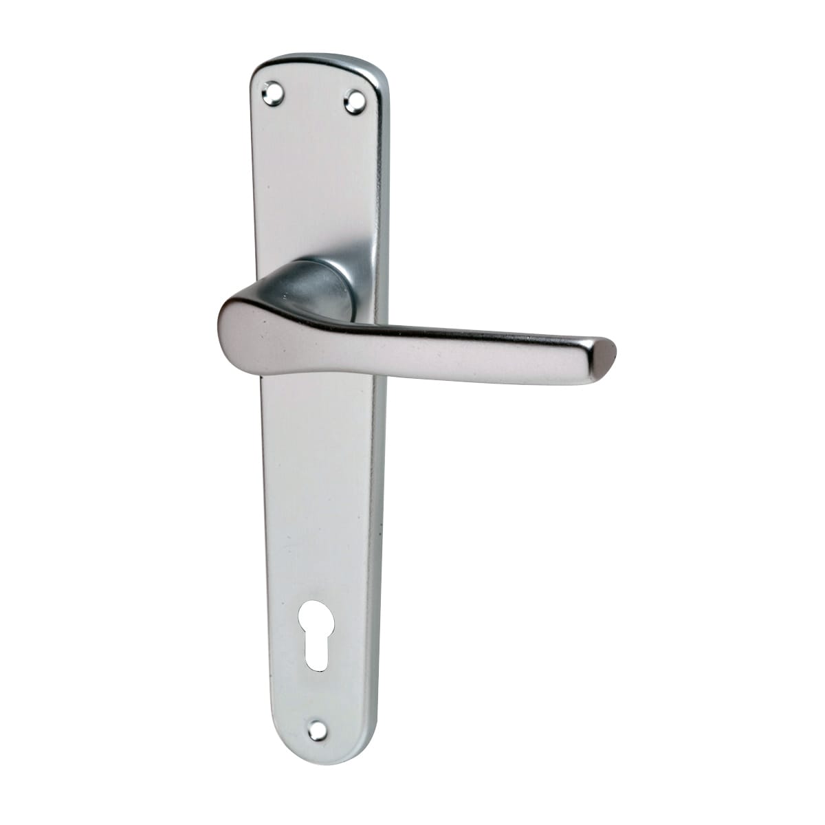 Bricocenter GABRY HANDLE WITH YALE DOOR PLATE SILVER