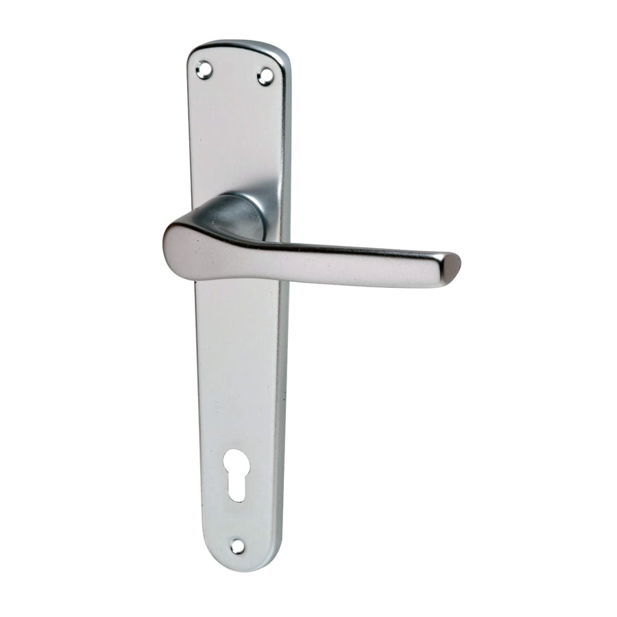 Bricocenter GABRY HANDLE WITH YALE DOOR PLATE SILVER