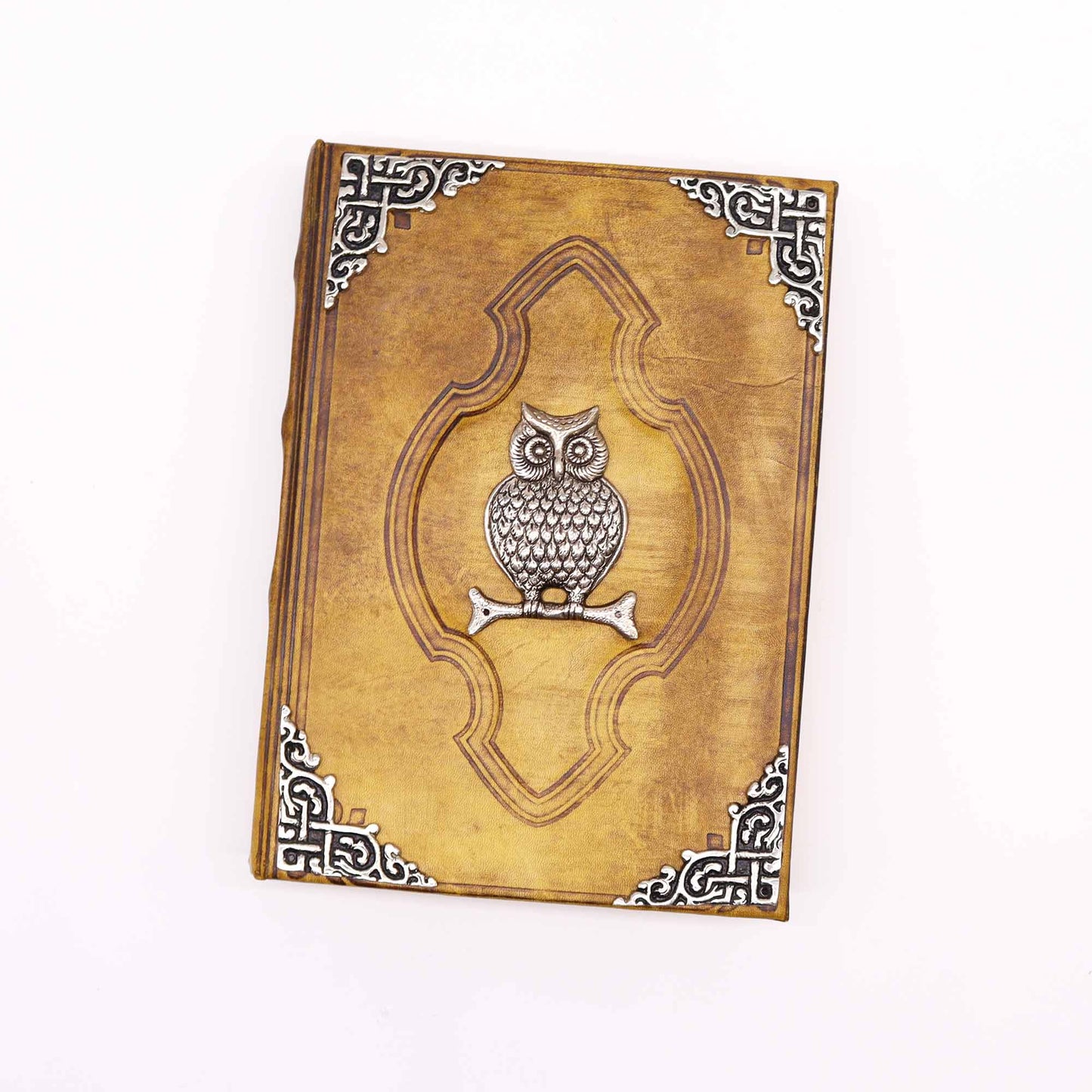 Bliss Heafty Coffee Tan Book - Zinc Owl Decor - 200 Deckle Edges Pages - 26x18cm