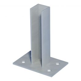 GALVANISED SUPPORT FOR SQUARE POLE 50X50 MM GREY