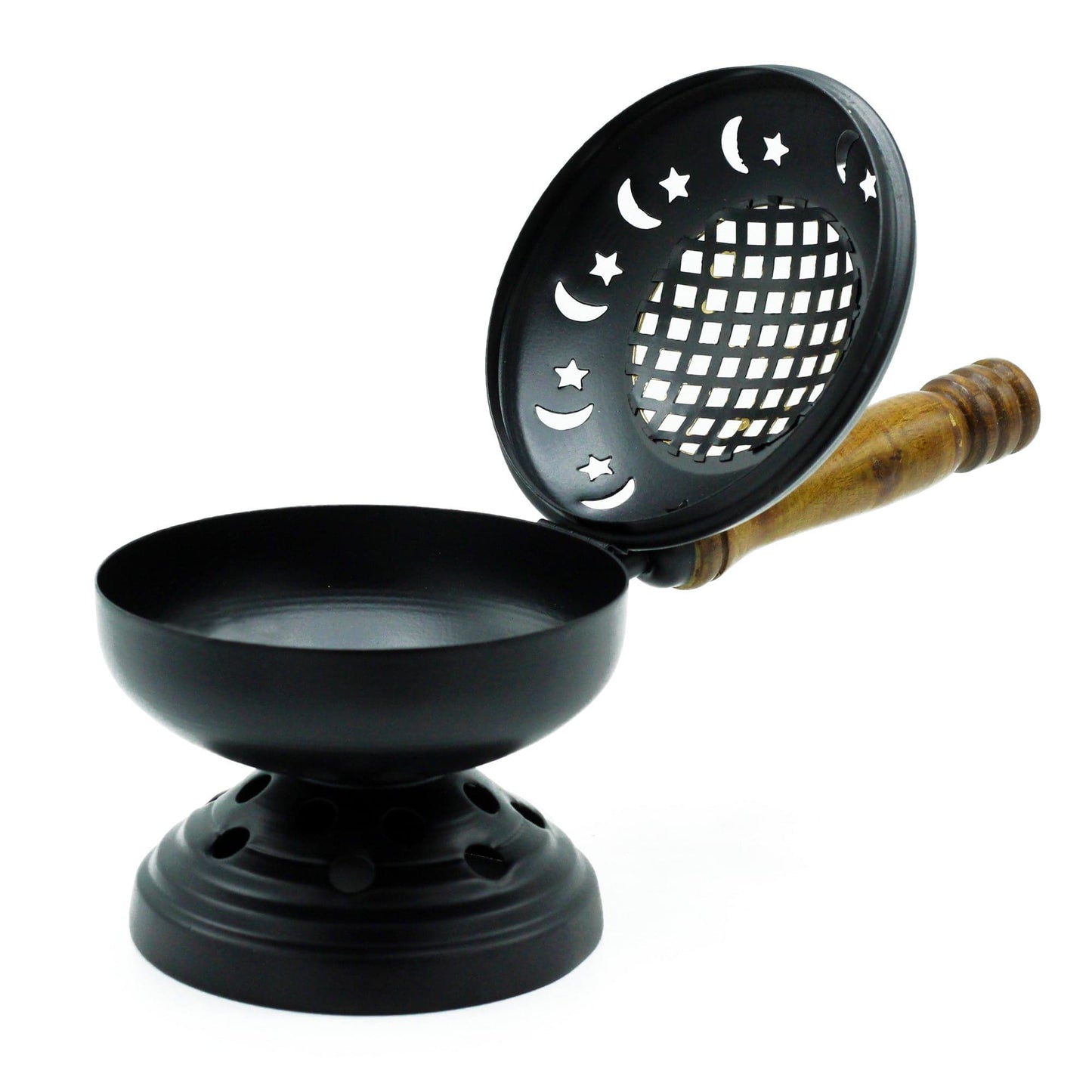 Bliss Large Iron Censer on Stand Incense Burner - Gold detail