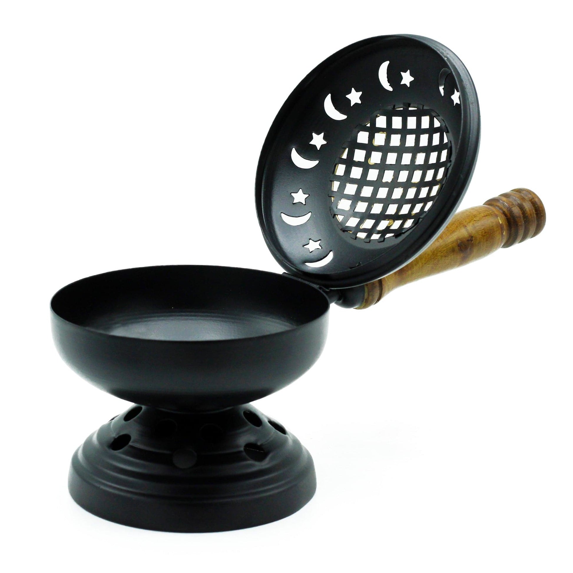 Bliss Large Iron Censer on Stand Incense Burner - Gold detail