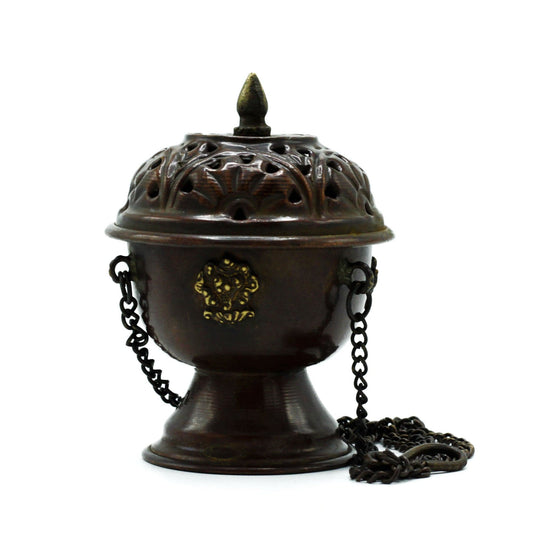 Bliss Copper Tibetan Incense Burner - Classic Hanging