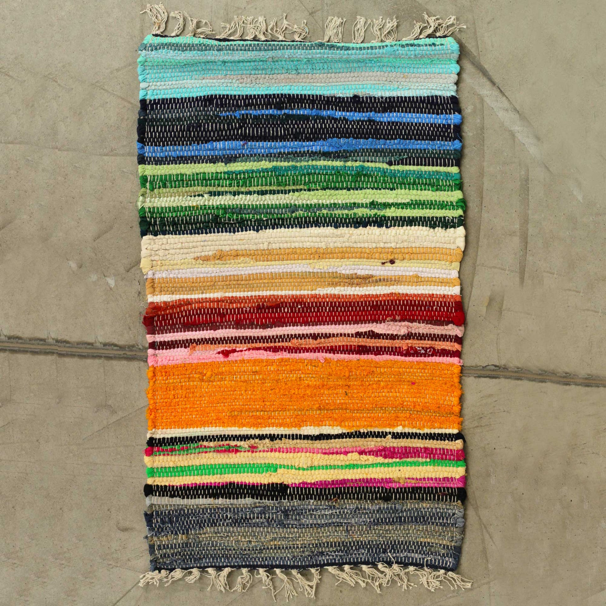 Bliss Small Rag Rug - 50x90cm - premium quality -  Rainbow Colours