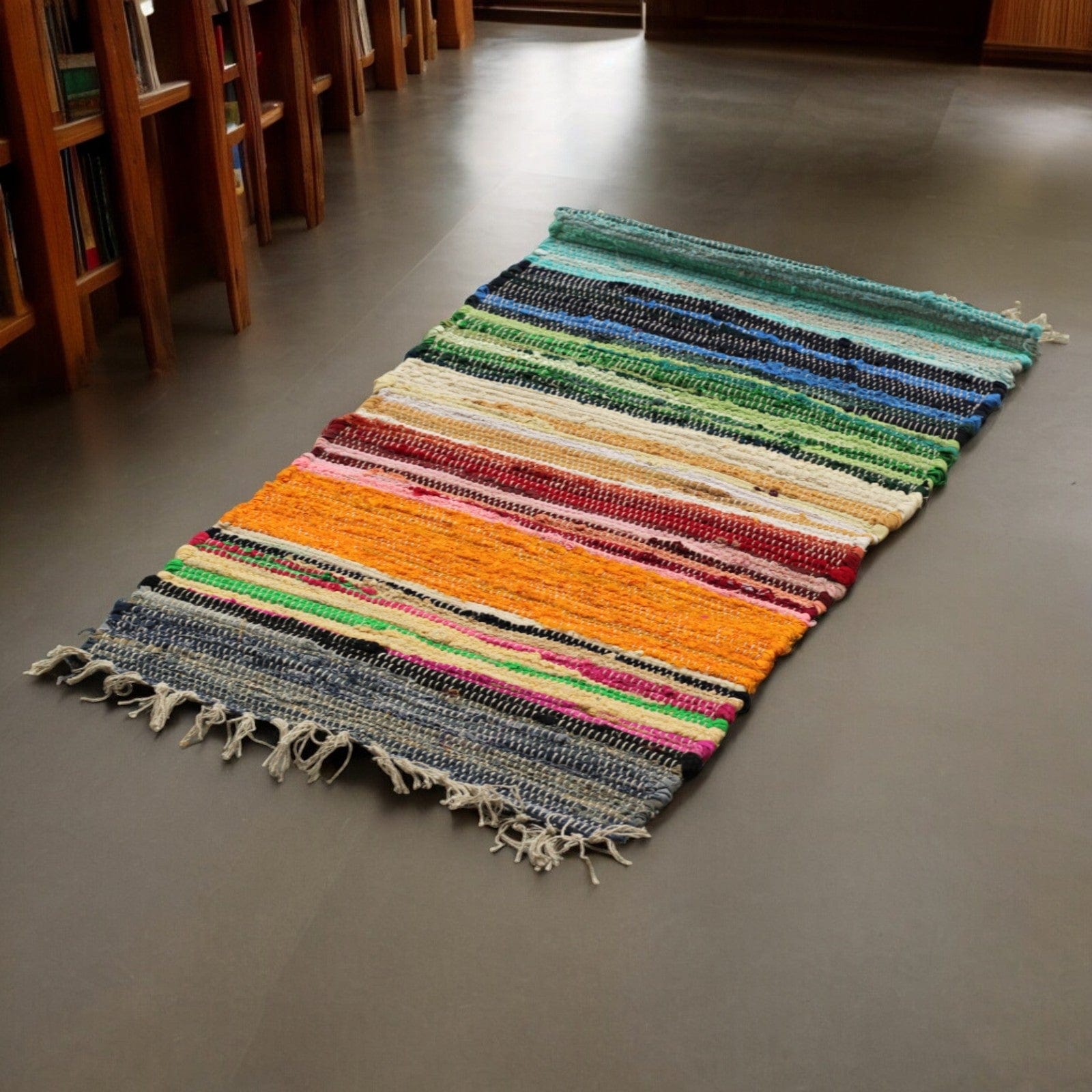 Bliss Small Rag Rug - 50x90cm - premium quality -  Rainbow Colours