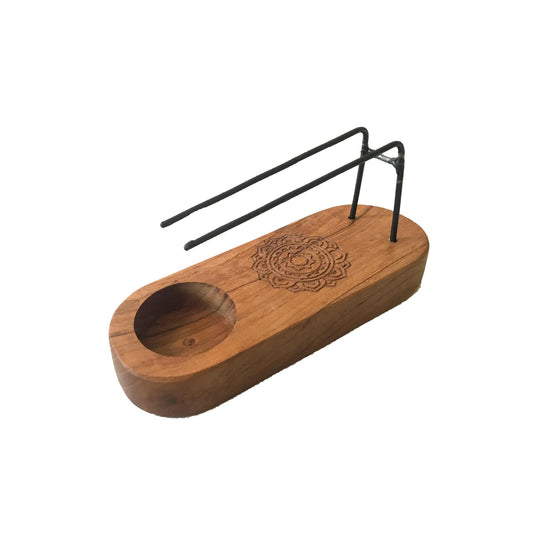 Bliss Small Palo Santo Heater - Teak Wood - Mandala Design