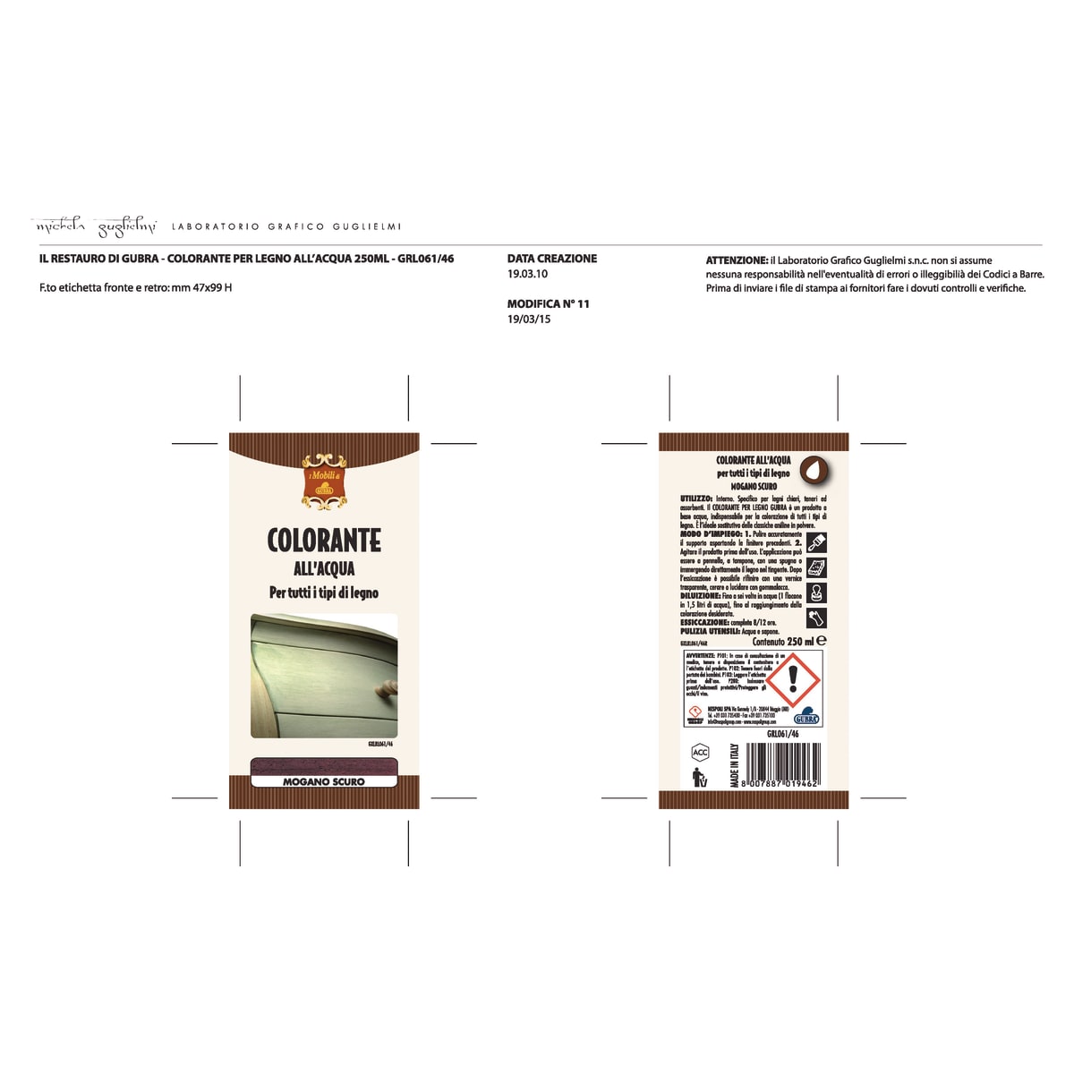 WATER BASE DYE WALNUT MEDIUM 250ML