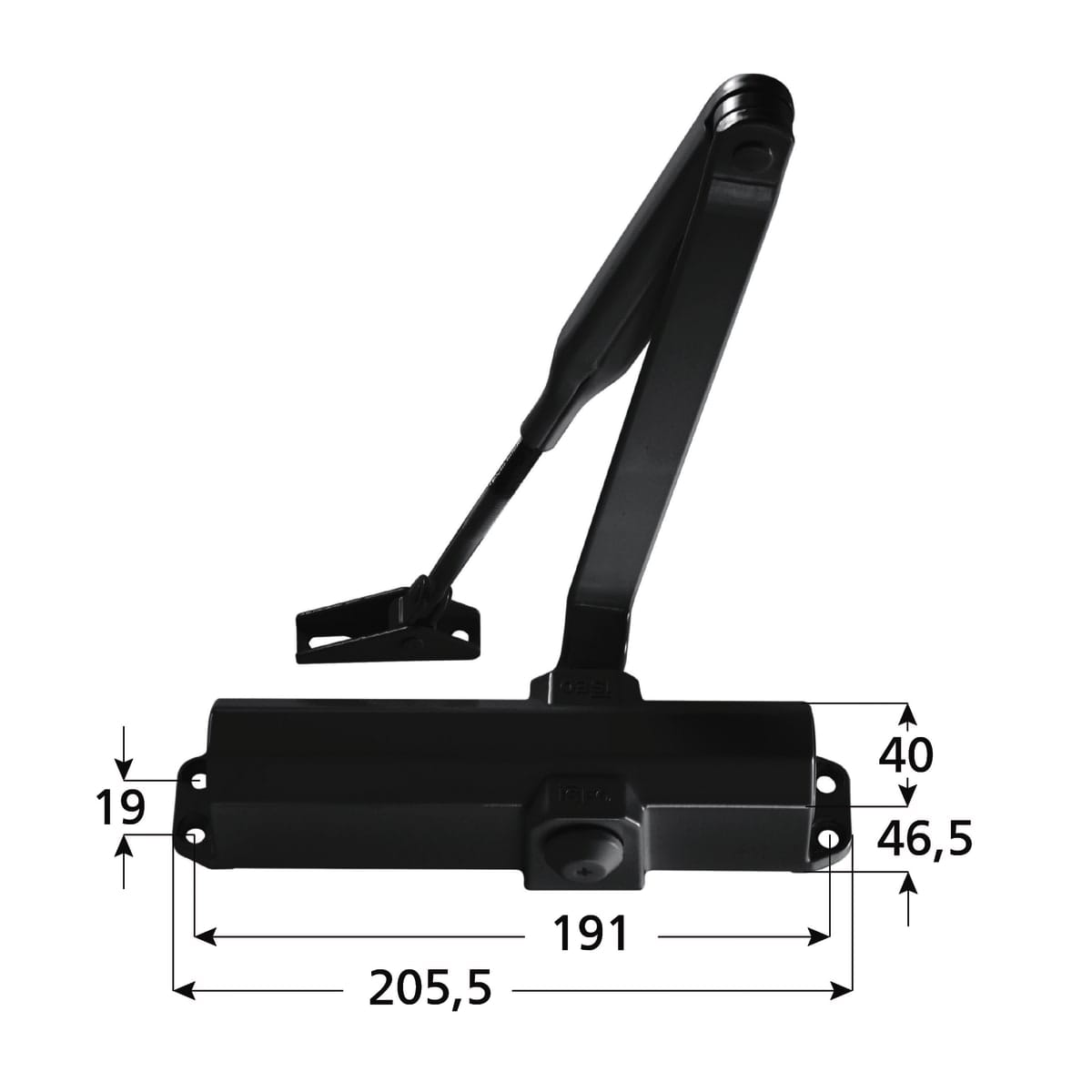 Bricocenter SPRING-LOADED DOOR PUSHER WITH STOP IL10 MULIFORZA 2-4 BLACK